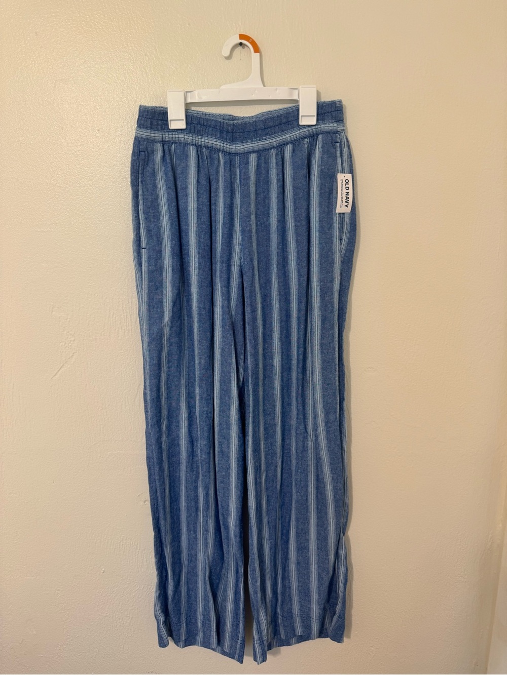 Old Navy Blue Striped Wide-Leg Pants
